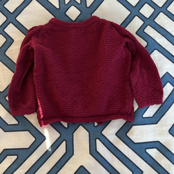 Janie and Jack Burgundy Sweater Cardigan 6-12 Mos - Picture 3 of 3